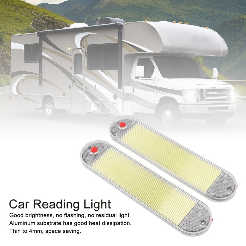 2Pcs Car Interior Roof Reading Light DC 12V‑24V COB with