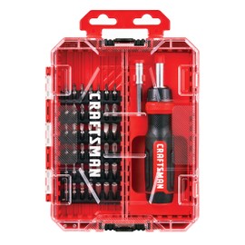 CRAFTSMAN RATCHETING SCREWDRIVER, 44PC (CMHT68017), Red