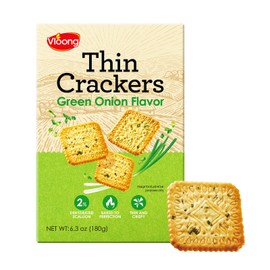 Vloong Green Onion Flavor Thin Crackers, Individual Packs with Versatile Flavors, Thin & Crispy (1 Pack, 6.3 Ounce)