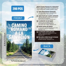 Noveread 200 Pcs Spanish Gospel Tract Card Salvation Cards Pocket Holy Postcards Prayer Postcards Christian Inspirational Bible Verses for Christian Gifts Women Men(Camino Romano A La Salvación)