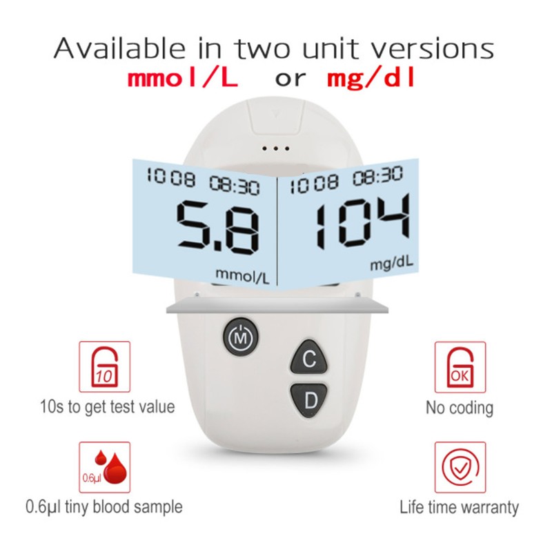 Blood Glucose Monitor Kit All in One Glucometer Automatic Accurate