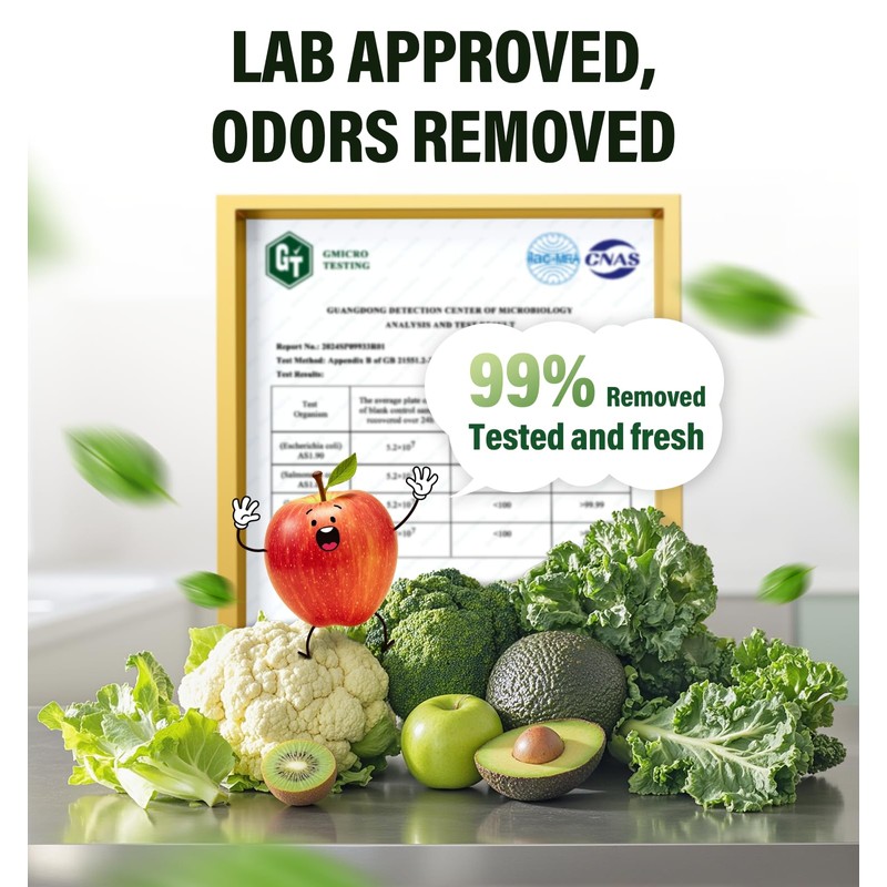 FLAWNT Fridge Deodorizer, 10-Year Odor Eliminator for Refrigerator, No Refills