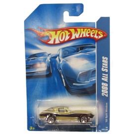 VETTE Stingray Hot Wheels 2008 All Stars Series Gold '63 Chevy Corvette Stingray Split Window w/ 5SPs 1:64 Scale Collectible Die Cast Metal Toy Car Model No.45