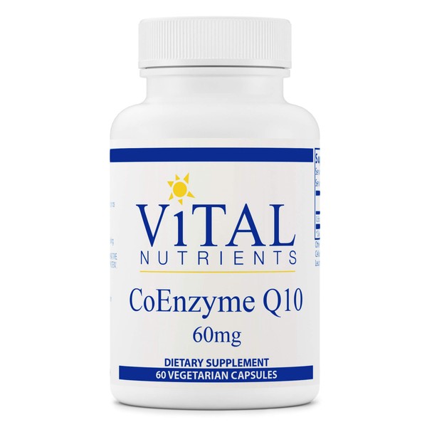 Vital Nutrients - CoEnzyme Q10 - CoQ10 - Potent Antioxidant - 60 Vegetarian Capsules per Bottle - 60 mg
