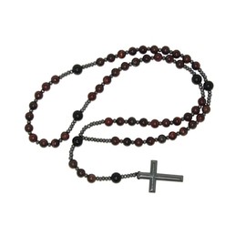Jeannieparnell N325 - Black Agate and Jasper 5 Decade Catholic Rosary for Men and Women Handmade