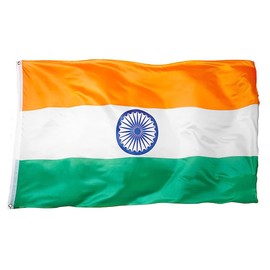 India Flag 90 * 150 cm(3 * 5FT),Indian Flag,Polyester Thickness, Fade Resistant, Brass Grommets, Canvas Header, Indoor/Outdoor, Vibrant Colors,Not Fear of Rain and Snow
