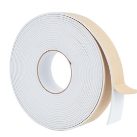 BENECREAT 10m White Foam Sealing Strip Tape 40mm x 3mm High Density Door Floor Seal Strip For Furniture, Cars, Speakers, Sports Equipment