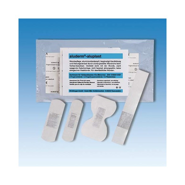 aluderm Aluderm-Aluplast Plaster Set, Contents: DIN 13164/13167, Assorted Sizes