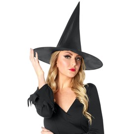 Rubies Adult Satin Witch Costume Hat, Black, One Size