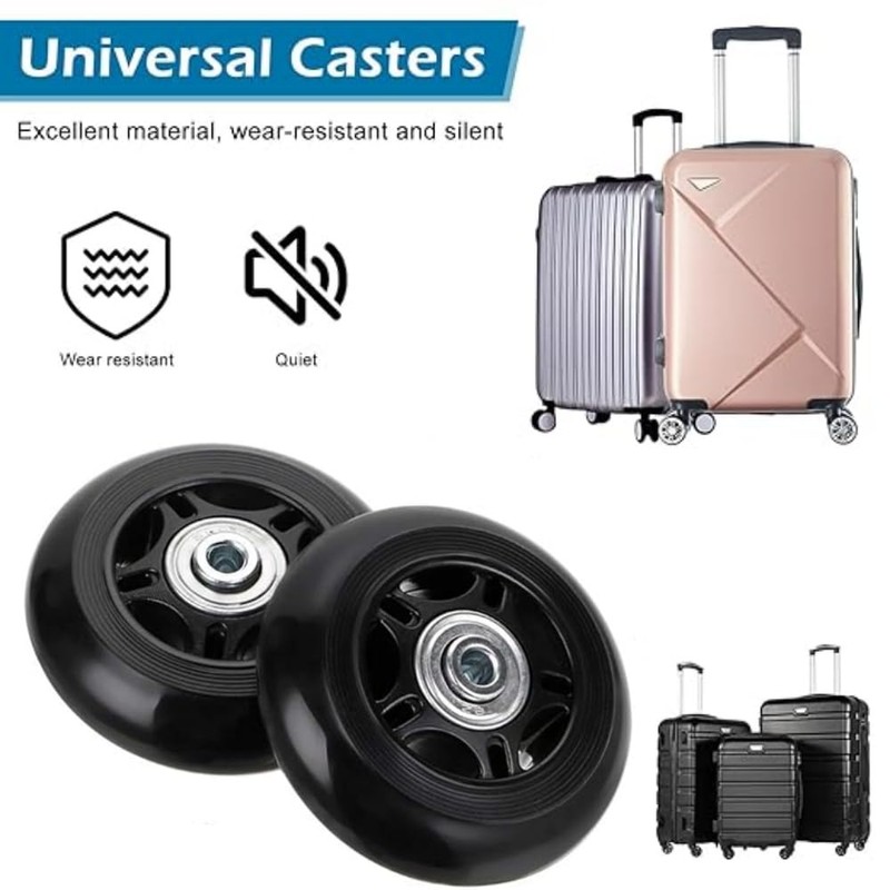 Replacement Luggage Wheels,Suitcase Replacement Wheels, 60x24mm Suitcase Wheel with Bearings