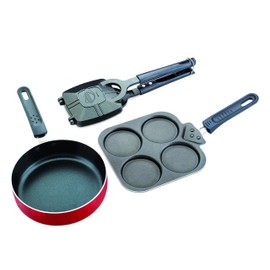 Bajaj Non-Stick Breakfast Gift Set (Multi Snack Maker 2.2 mm, Sandwich Griller 2 mm & 2 Minute Fry Pan 16 cm Diameter) from Nirlep