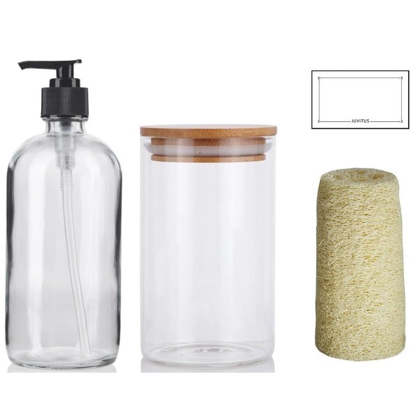Bath Set of (6 Pack) 16 oz Clear Glass Boston