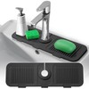 FFTANXS Tap Protector & Drip Mat, Black, Tap Splash Guard,