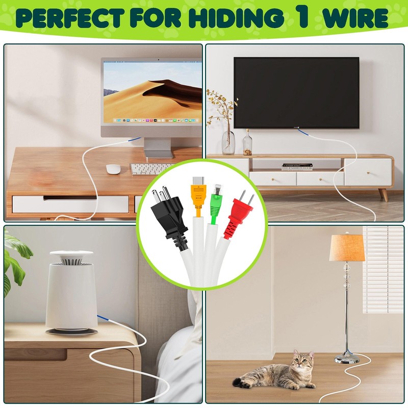 REFLYING 2 Meters-8mm Self Wrap Cable Sleeve, Dogs Cats Cord