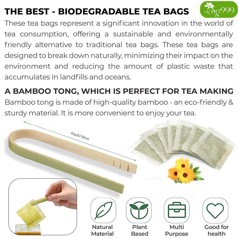 TOG999, Premium 60 Moringa Leaf Tea Bags, 100% Natural &