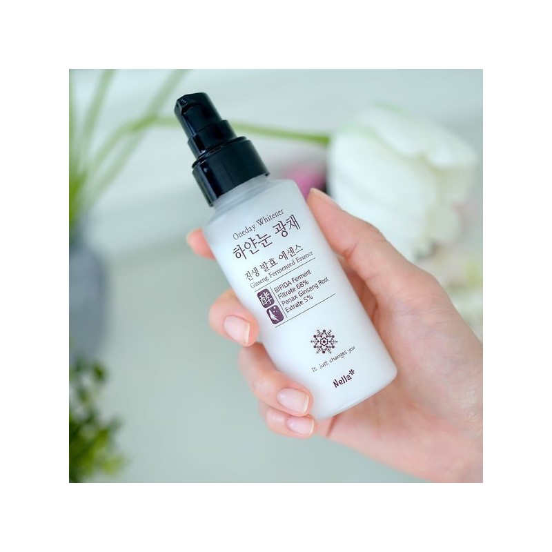 Nella 하얀눈 광채 에센스+톤업크림 기초화장품 2종세트 Snow Brightness Glow Essence