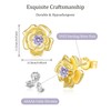 14K Gold Plated June Alexandrite Rose Stud Earrings, Hypoallergenic with