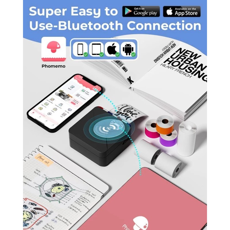 Phomemo M02S Bluetooth Pocket Thermal Printer 300dpi Portable Handheld Inkless