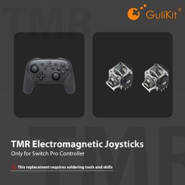 Antank Gulikit TMR Electromagnetic Joysticks Replacement for Switch Pro Controller, Upgrade Replacement Repair Kit for Switch Pro Controller, Thumbstick Caps Included (Need Soldering tools and skills)