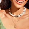 Jovono Boho Shell Pendant Necklace Multilayer Shell Pendant Necklace Beach