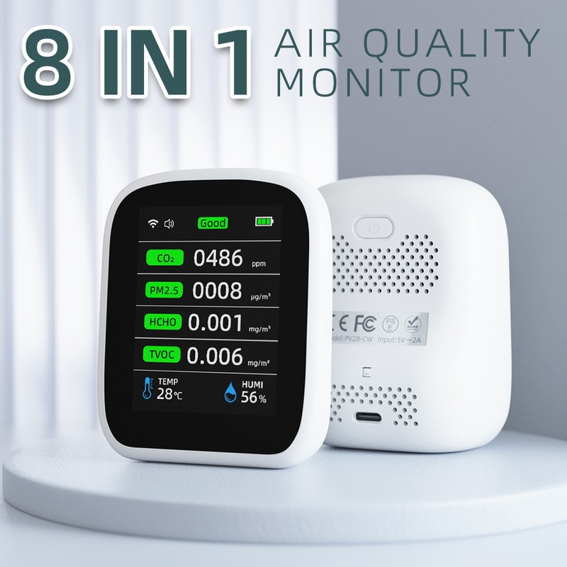 Tuya Wifi Portable Air Quality Meter 8in1 PM1.0 PM2.5 PM10
