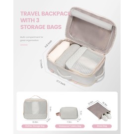 LOVEVOOK Large Travel Backpack for Women, 40L Carry on Backpack for Airplanes,TSA Personal Item Travel Bag fits 17" Laptop,Travel Essentials Carry On Bag Flight Approved with 3 Packing Cubes