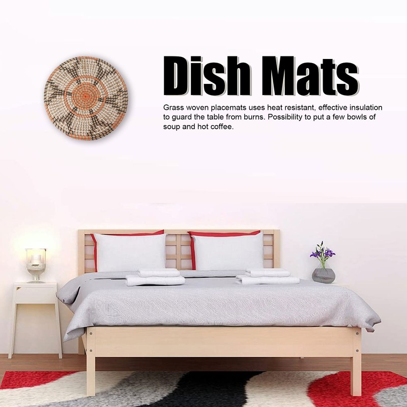 Grass Woven Placemats Nordic Style Innovative Round Placemats for Dining