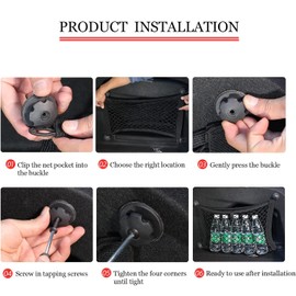 BetterJonny 2pcs Car Mesh Cargo Net, 25X55cm Cargo Nylon Net Double Layer Elastic Campervan Storage Net for Car Caravan Motorhome Boat