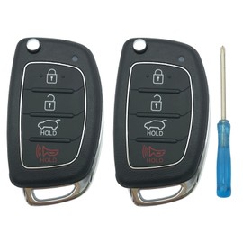 vurbemes vurbemes Flip Replacement Key Fob Cover fit for Hyundai Santa fe Sport Sonata Key Fob Shell (2PCS)