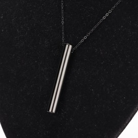 Mindful Breathing Necklace, Portable Stainless Steel Anxiety Necklace, Breathwork Tool for Breathing Exercises, Anxiety Relief, Meditation, Relaxation and Calming Down(1#)