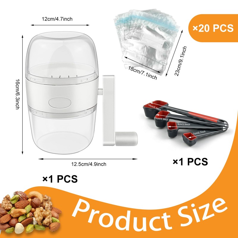 GZLCEU Manual Nut Mill, Small Nut Mill with Hand Crank