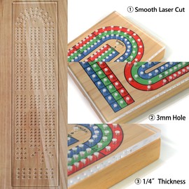 UPTTHOW Cribbage Board Templates, 12Pcs Pegs, DIY Router Guide Kit for Game, Acrylic Router Templates