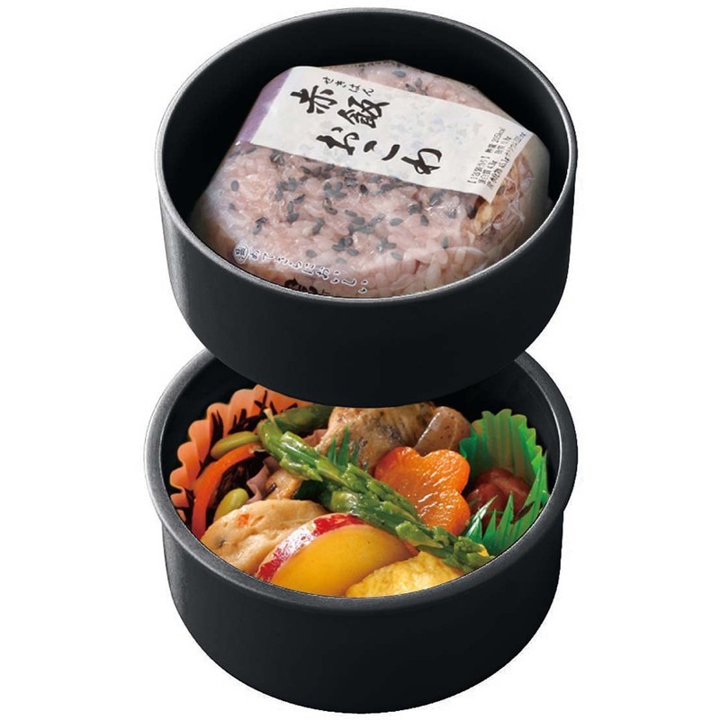 Skater ONWR1AG-A Anti-Bacterial Lunch Box, 2-Tier, Round, 16.9 fl oz