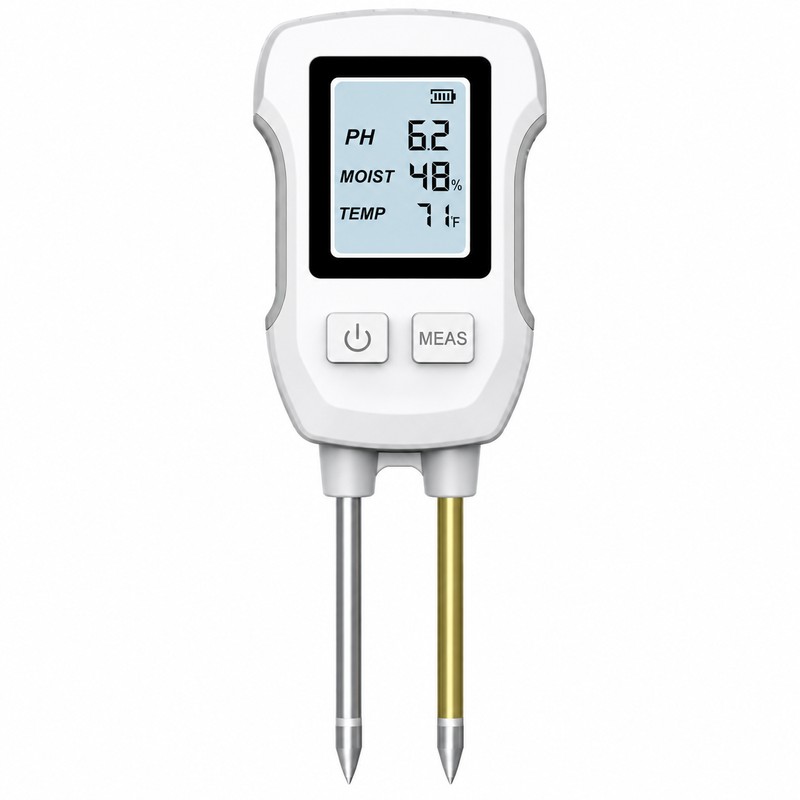 3-in-1 Digital Soil Tester with Backlit Display, pH Moisture &