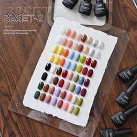 GAOY Juego de 36 esmaltes de uñas de gel, 32 colores para todas las estaciones, kit de esmalte de gel rojo, negro y blanco, purpurina nude con 4 pieza
