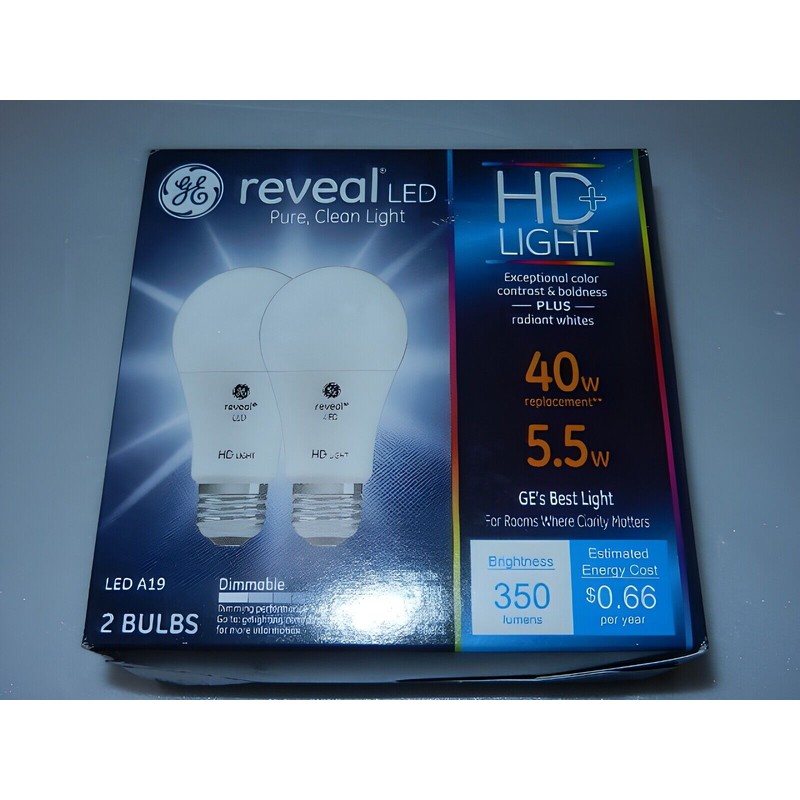 GE one new twin-pack GE Reveal HD+ LED light Bulb