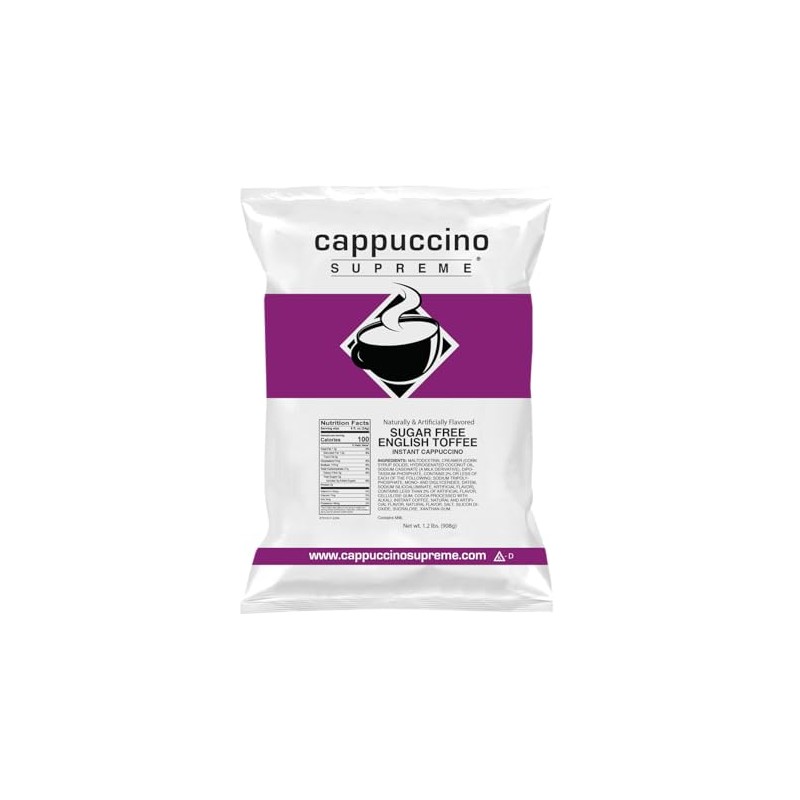 Cappuccino Supreme 1.2 lb bag Sugar Free English Toffee Instant