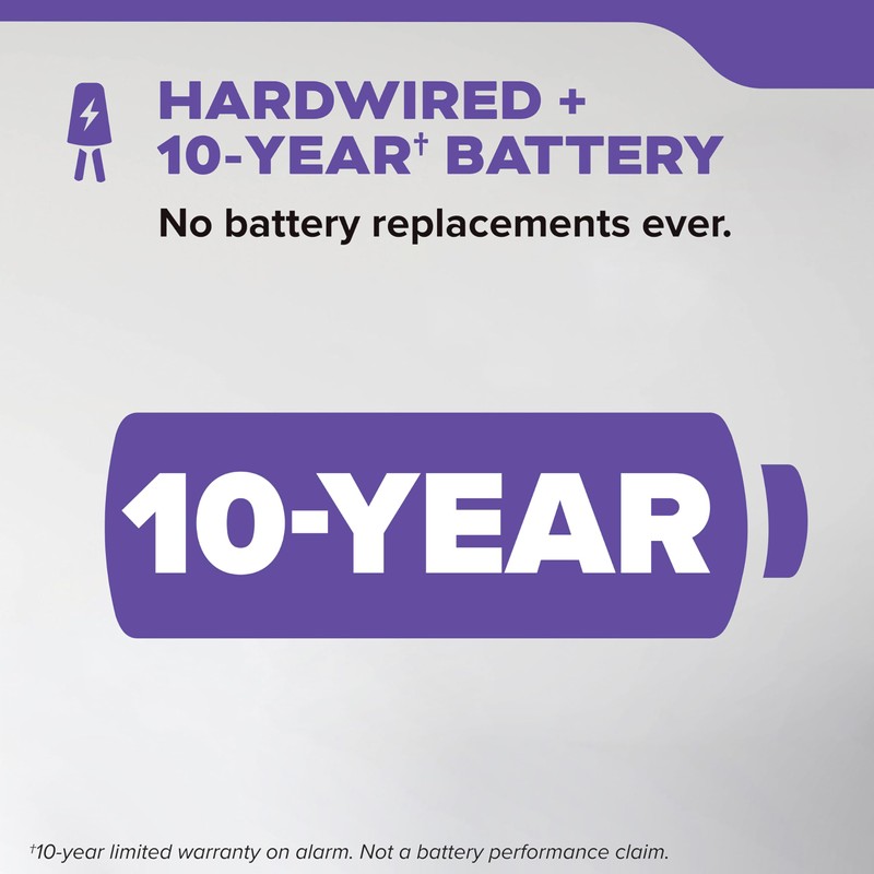 Kidde Hardwired Smoke & Carbon Monoxide Detector, 10-Year Battery Backup,