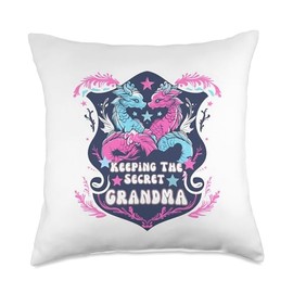 Keeping The Secret Grandma Gender Reveal Girl Boy Mother Throw Pillow