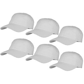 Gelante Cotton Twill Washed Six Panel Unstructure Baseball Cap Wholesale Lot 6PC - White