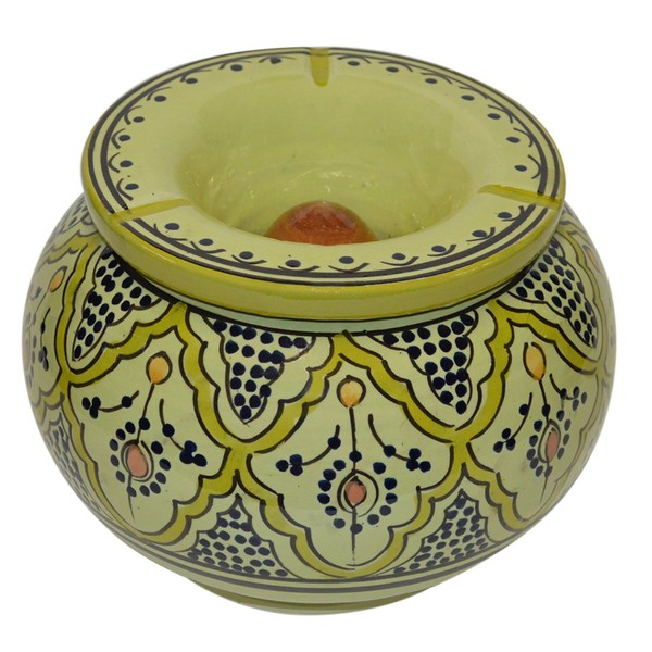 Ceramic Ashtrays Moroccan Handmade Smokeless Cigar Exquisite Design with Vivid Colors X-Large