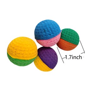 SHUYUE 12 Pack Pet Ball Foam Sponge Cat Toy Soft Bouncy Noise Free (12pcs Pet Foam Sponge)