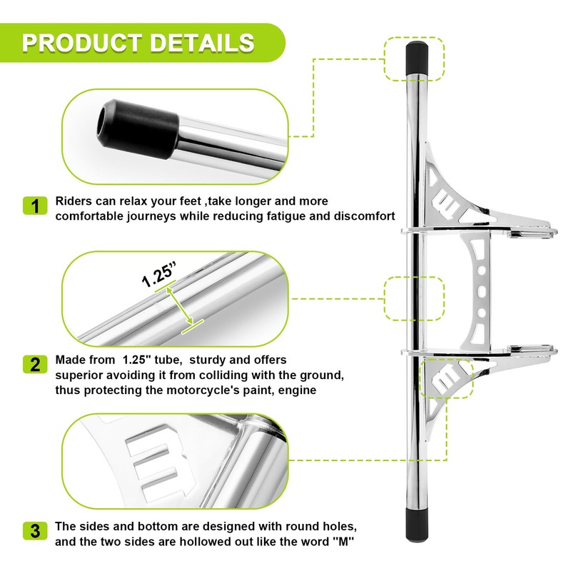 Mofun Front Crash Bar Engine Guard Highway Peg Bar Compatible