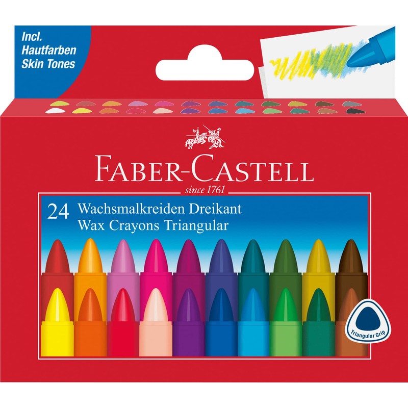 FABER-CASTELL 205030 School Set of 24 Wax Crayons and Case