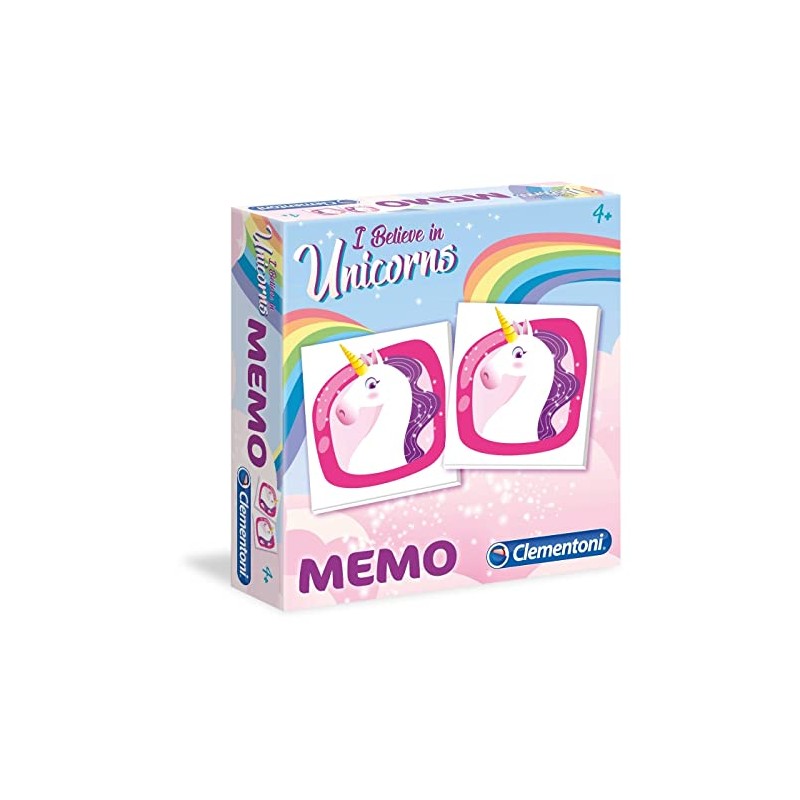Clementoni - 18031 - Memo - Unicorni, Gioco di Memoria