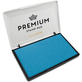 StampMark Premium Stamp Pad Large Size 3.5" x 6" - for Traditional Rubber Stamps - Felt Pad Light Blue Color