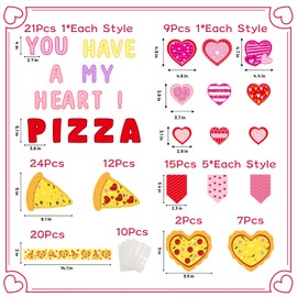 120 Pcs Valentines Day Bulletin Board Decorations Pizza Heart Cutouts Valentines Day Decorations for Classroom