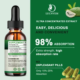 Soursop Graviola Liquid Drops 2000mg, Soursop Extract Organic Pure for Natural Antioxidant, Cell Support & Regeneration, Immune Boost, Soursop Bitters Liquid - Soursop Flavor- 1 FL OZ