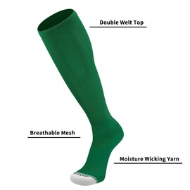 Youper- Calcetines y cinturón de béisbol Elite para jóvenes (2 pares de calcetines y 1 cinturón) (tamaño mediano, Kelly/blanco)