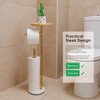 Standing Toilet Paper Holder Gold with 7.9" Big Tray, 2.2Lbs